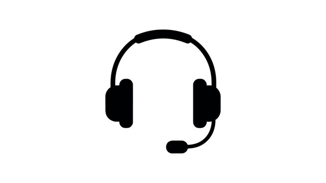 Customer Support Headset Vector Icon for Call Center Service