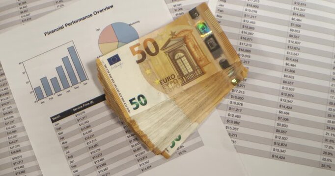 Visual Representation of Financial Analysis With Euros and Charts
