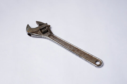 Professional Adjustable Wrench Isolated on White Background