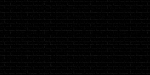 Fototapeta premium Black brick background texture. brick pattern and black background wall brick. 