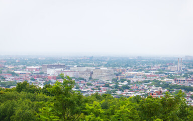 Fototapeta premium Skyline of Montreal, Canada in a cloudy day, Sunset