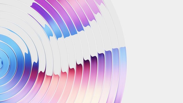 Bright circular glass background with soft prism gradient