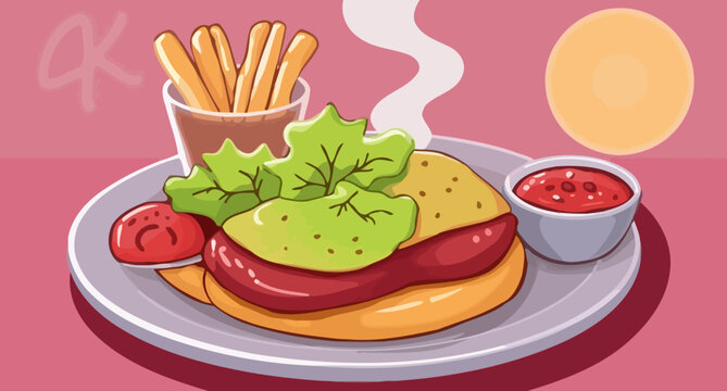 fast food vector image set