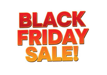 Obraz premium Black Friday sale exclamation typography isolated transparent