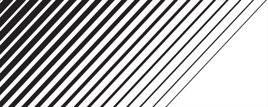 Halftone gradient lines pattern. Faded halftone black lines. Faded gradient background. Horizontal abstract geometric texture with parallel lines.
