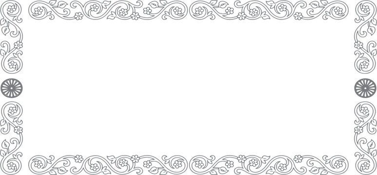 Elegant Floral Ornamental Border Frame Vintage Decorative Design