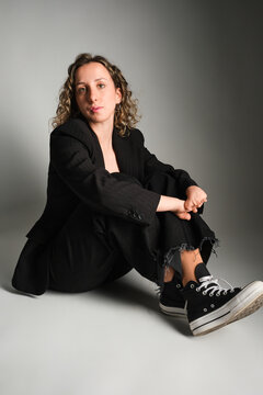 Studio portrait of young woman with genetic malformation