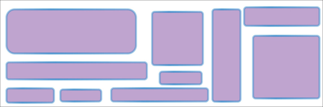 Wireframe ui kit purple blue rectangular shapes