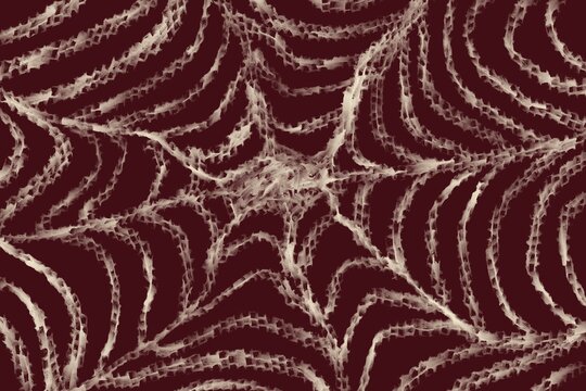 Abstract wavy mesh web pattern on burgundy texture background