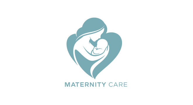 Maternity care logo with heart symbol.
