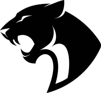 Black Panther Head Silhouette Vector Design