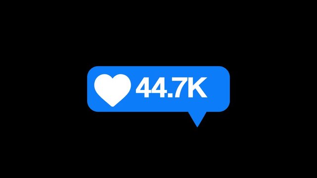 Animated beating heart rate counter shows social media engagement. counter with love icon on green screen 