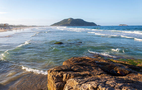   rocha na praia do Santinho, Ingleses, Florian&oacute;polis, Santa Catarina, Brasil 