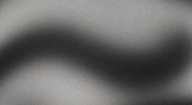 Monochrome black white gradient background, with abstract curves grain noise texture effect web banner stylish poster backdrop design