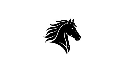 Fototapeta premium Minimal Horse Head Silhouette Logo Vector with Elegant Wild Animal Branding Design