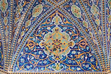 Colourful floral mosaic from Registan, Samarkand. © Anette Andersen