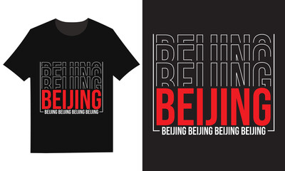 Fototapeta premium Beijing t shirt design silhouette style graphic tee with bold typography