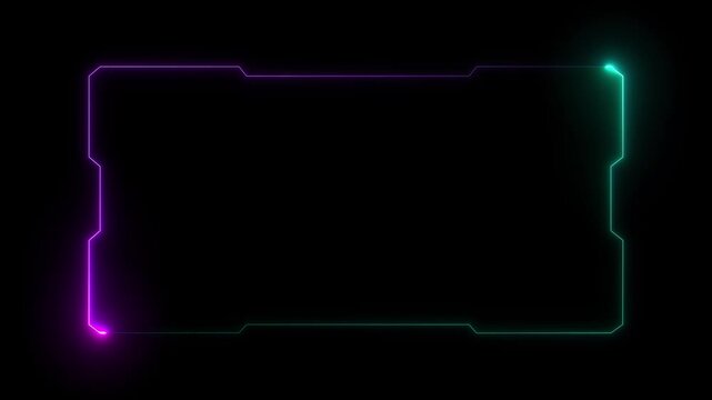 Abstract Loop futuristic background. sci fi technology HUD UI frame Blue glowing technology sci fi frame. GUI futuristic user interface screen elements. Sci-fi. futuristic hud 4k background.