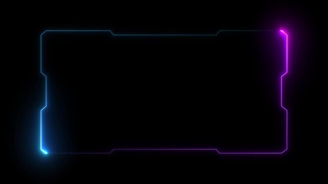 Abstract Loop futuristic background. sci fi technology HUD UI frame Blue glowing technology sci fi frame. GUI futuristic user interface screen elements. Sci-fi. futuristic hud 4k background.