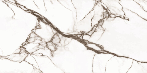 Fototapeta premium A close-up of white marble with striking brown veining, showcasing a natural stone texture with intricate patterns.