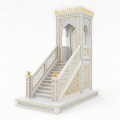 Obraz premium Gold and white lego staircase model