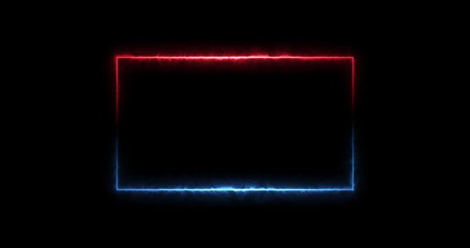Animation of glowing neon rectangles abstract background. abstract glowing blue neon rectangle border frame. Motion graphics of tow ton rectangle picture frame