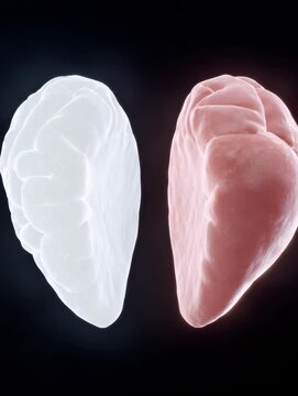 Chicken Breast Comparison: Raw vs. Cooked &ndash; Visual Representation of Protein Transformation and Culinary Process.