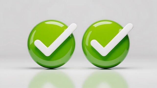 Two green check mark icons representing approval validation success and verified confirmation