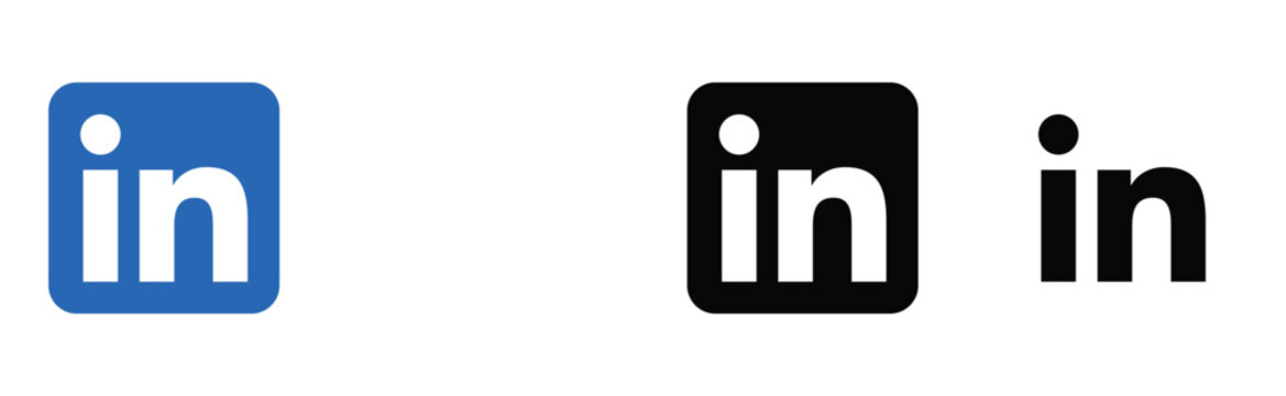 LinkedIn social media logos vector illustration