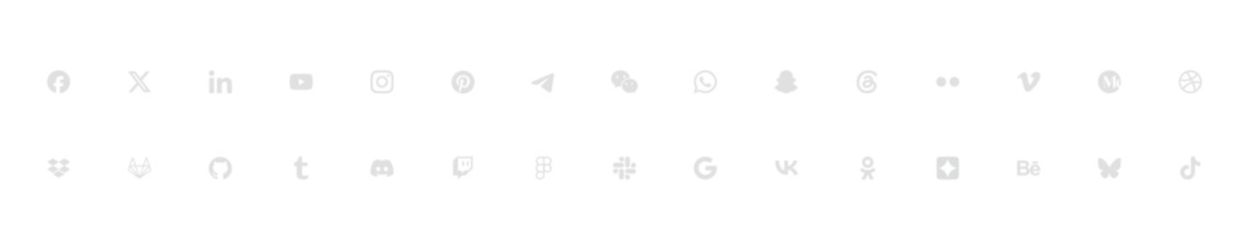Vector set of social media and communication icons