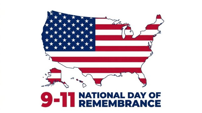 American flag map on National Day of Remembrance