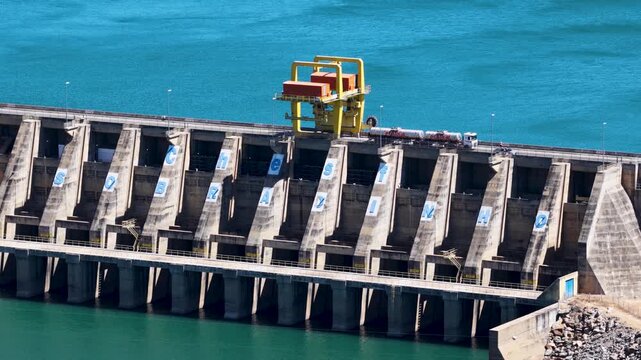 Sobradinho Dam Skyline In Sobradinho Bahia Brazil. Drone Capturing The Hydroelectric Producing Clean Energy. Wildlife Eco Tourism. Amazon Forest. Sobradinho Bahia.