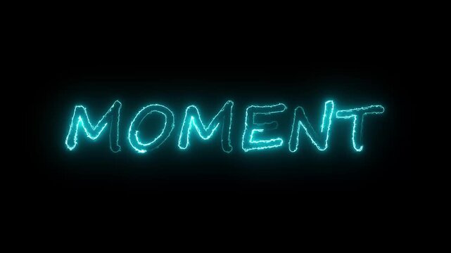 text animation title MOMENT transparent background