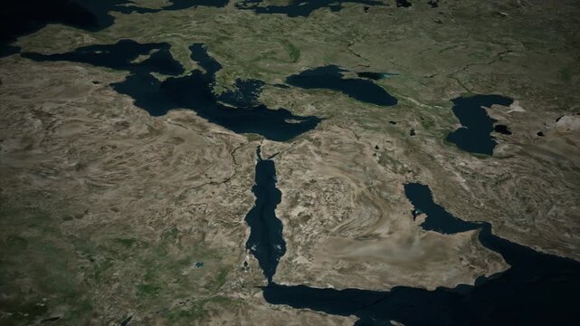 Earth Satellite Zoom to Tabuk Saudi Arabia Map Animation