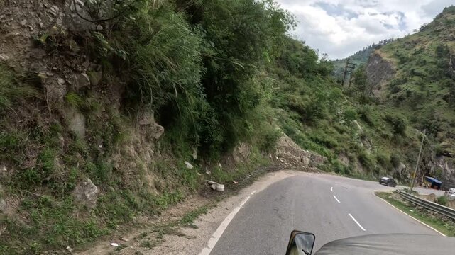 Mountain Road Surrounded by Nature