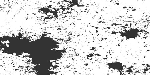 Obraz premium Abstract grunge texture with black ink splatters and distressed white background, creating a raw, artistic, and somewhat chaotic aesthetic.
