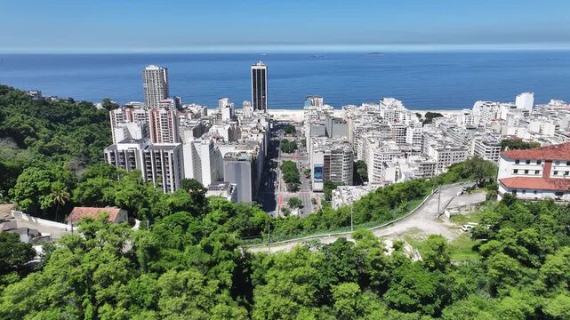 Princess Isabel Avenue In Rio De Janeiro Brazil. Modern City Center With Skyscrapers Reflecting The Urban Life. Landmark Coast. Bay Water Landscape. Rio de Janeiro Brazil.