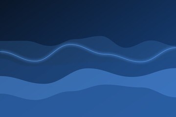 Fototapeta premium Smooth waves abstract background in deep blue colors