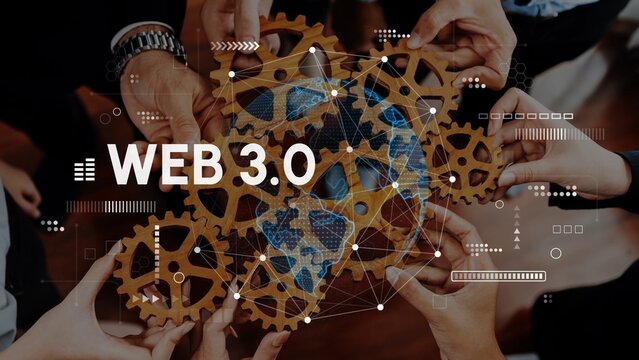 Collaborative Hands Holding Gears Symbolizing Web 3.0 Technology and Global Connection in a Modern Digital Environment. Entropy.
