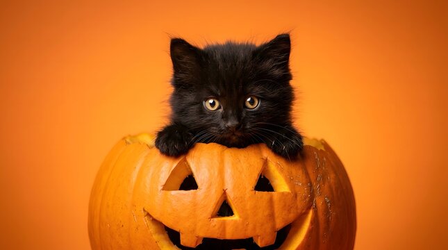 helloween pumking and cat image