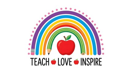 Obraz premium teachers day Colorful teacher inspiration graphic