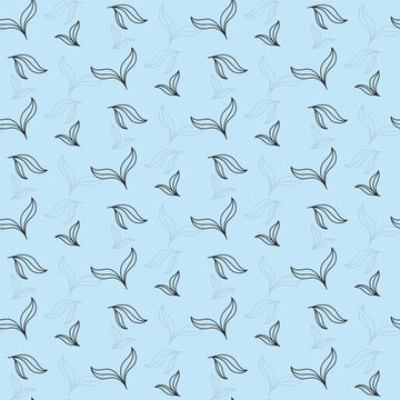 Scattered black leaf seamless pattern. Coordinate pattern. Blush Botanical Vine Floral Seamless pattern Collection 
