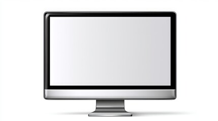 Fototapeta premium Modern desktop computer monitor isolated on white background, showcasing a blank screen for digital content and design projects