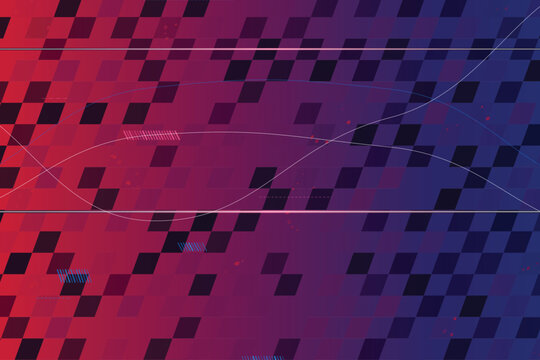 Abstract neon speed lines on gradient checkerboard background, speedlines blue