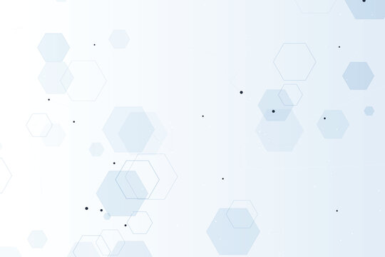 Abstract hexagonal grid pattern with translucent blue shapes hexagons geometric