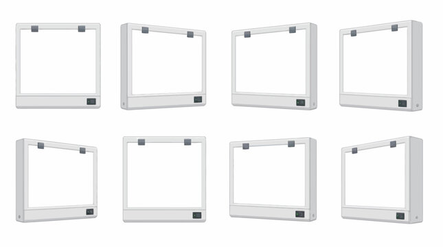 White medical X-ray film viewer light boxes.