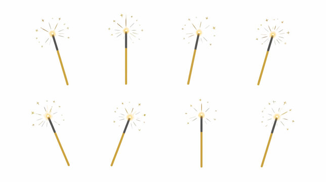 Magic sparklers with glowing star effects.