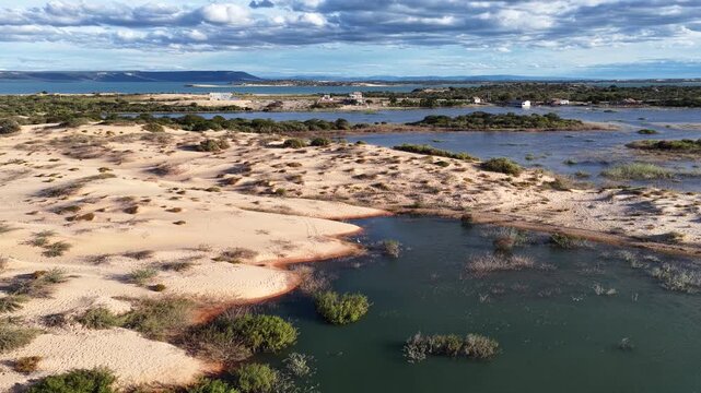 Velho Chico Dunes In Casa Nova Bahia Brazil. Natural Freshwater Lagoon Nestled Between White Sand Dunes. Wildlife Eco Tourism. Rainforest Landscape. Casa Nova Bahia.