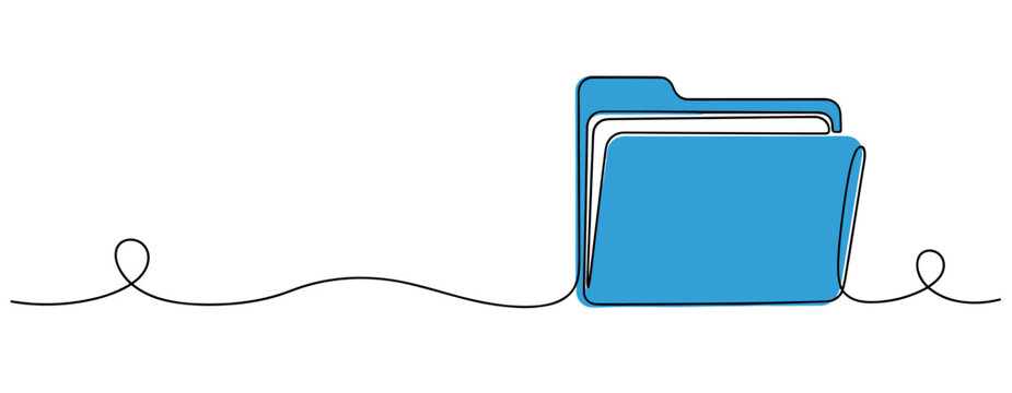 Folder open showing documents in minimalist white background. no editable strokes