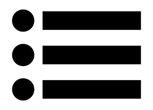 Bulleted list line icon. Bullet points, content organization, user interface elements, navigation layout